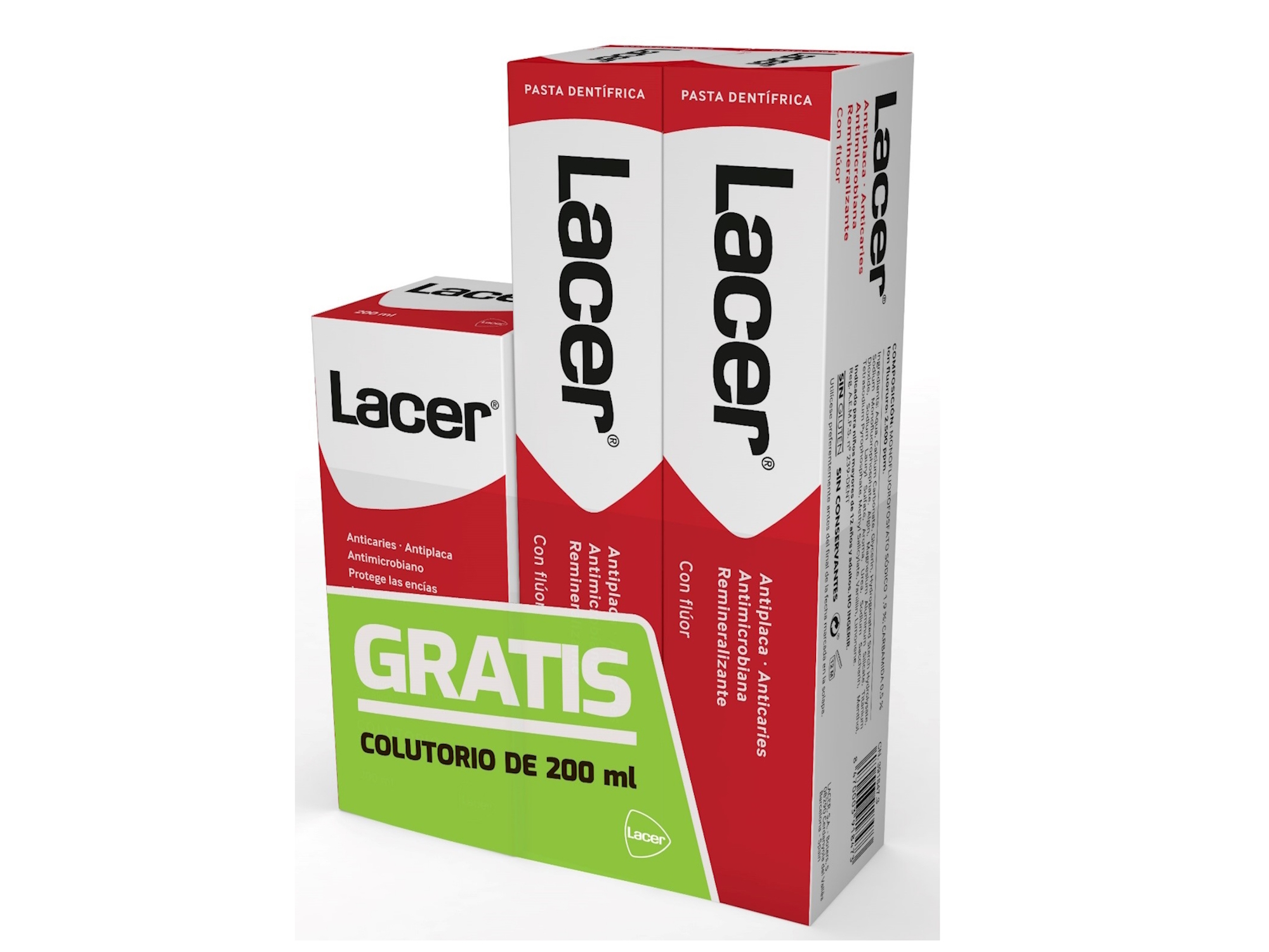 Lacer Pasta Dentrífica Duplo 125ml + Colutorio 200ml Regalo