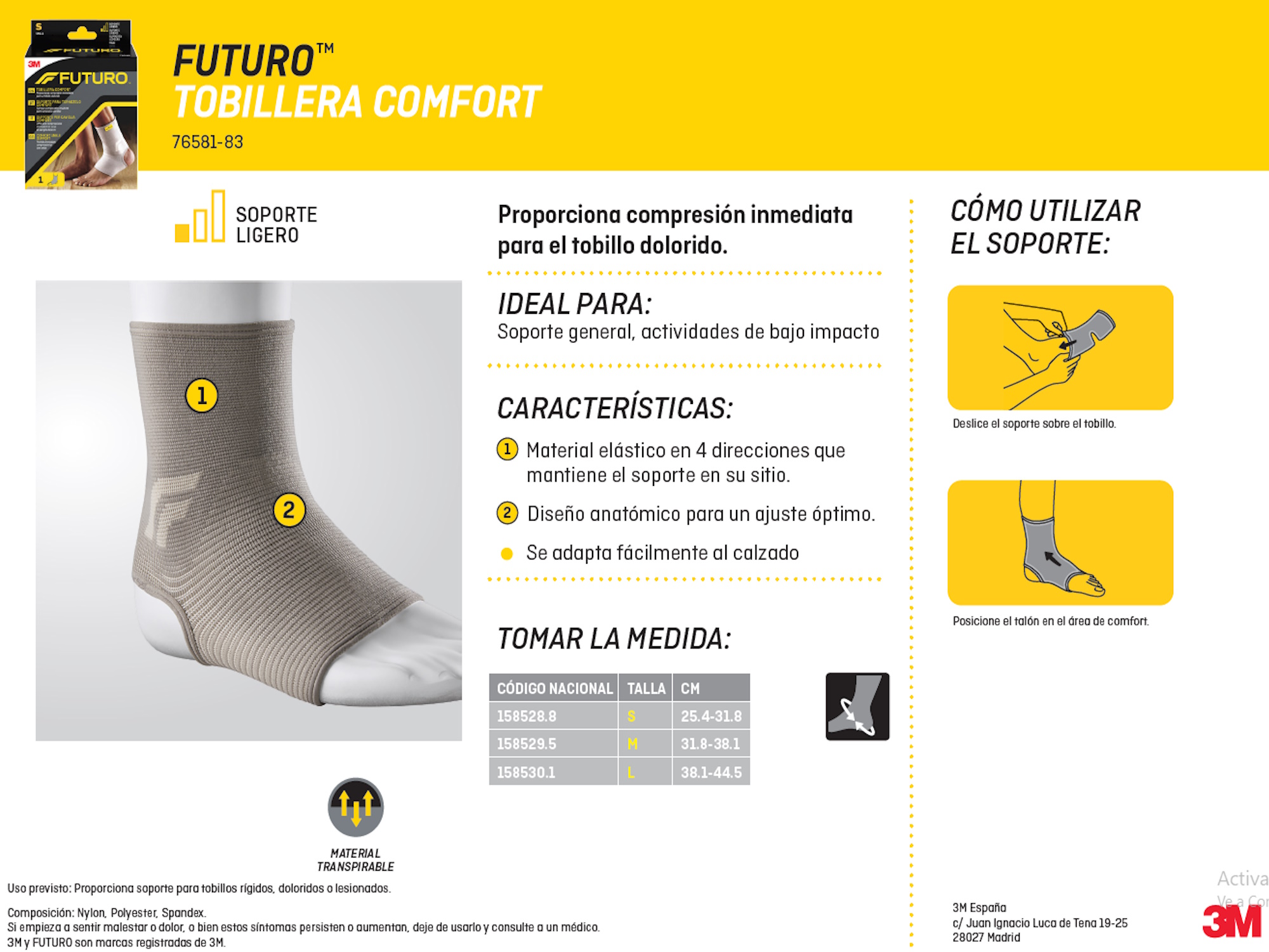 Futuro™ Tobillera Talla S